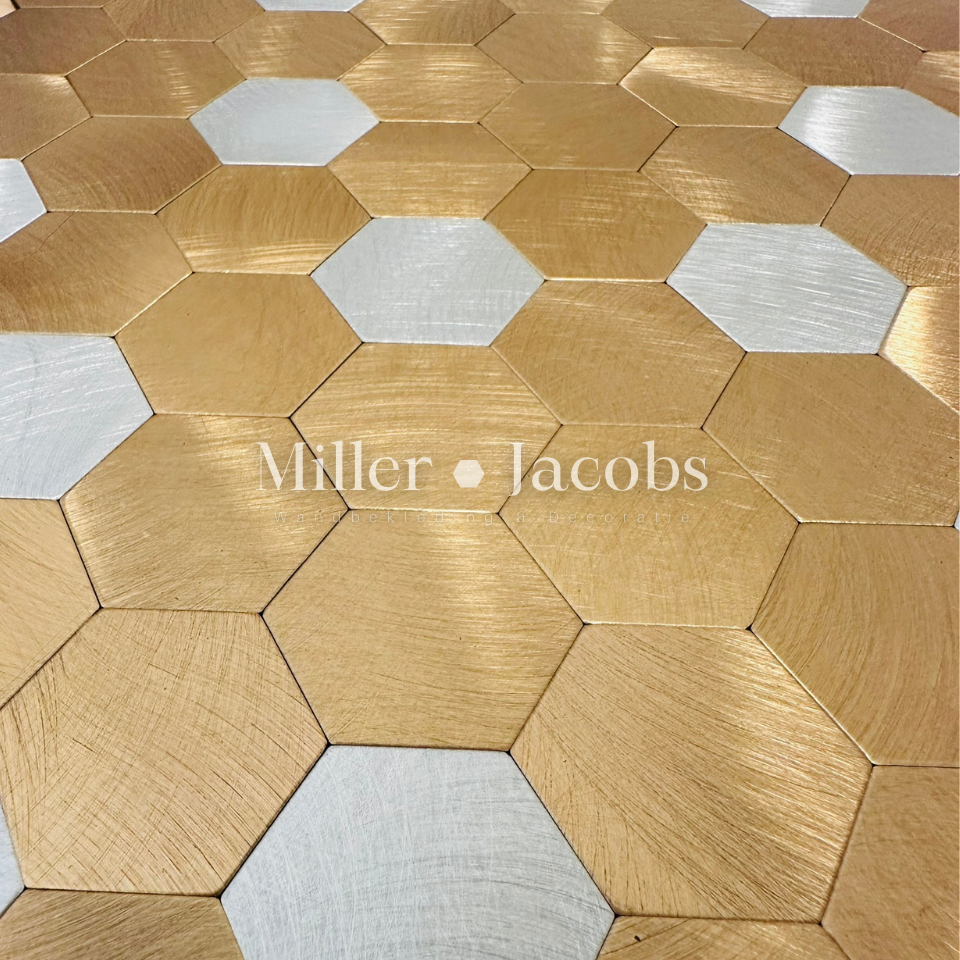Goud - Hexagon - Tim - Miller & Jacobs Wandbekleding
