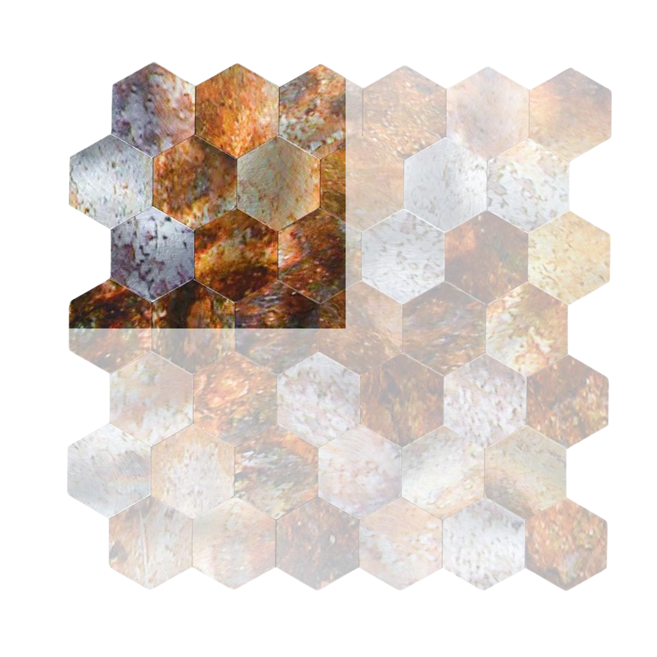 Koraal Multi - Hexagon - Henry - Miller & Jacobs Wandbekleding