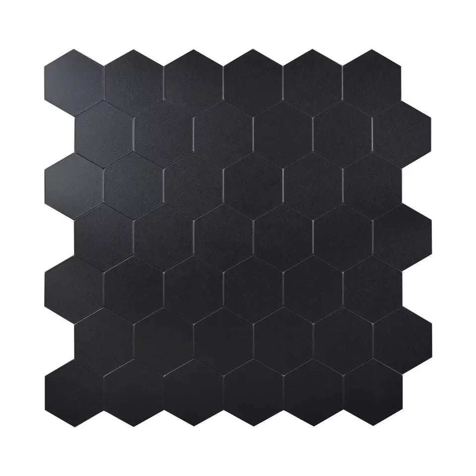 Zwart - Hexagon - Oliver - Miller & Jacobs Wandbekleding