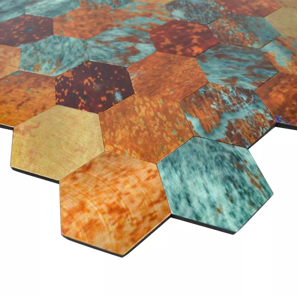 Koraal Multi - Hexagon - Harvey - Miller & Jacobs Wandbekleding